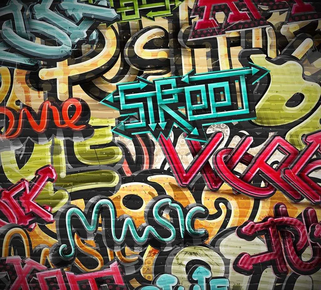 Фотообои в интерьере графити постер  12-1267 фото