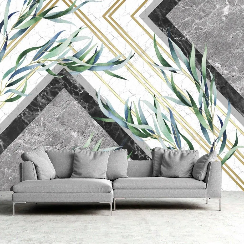 Фотообои в интерьере листья агавы  10-734 фото