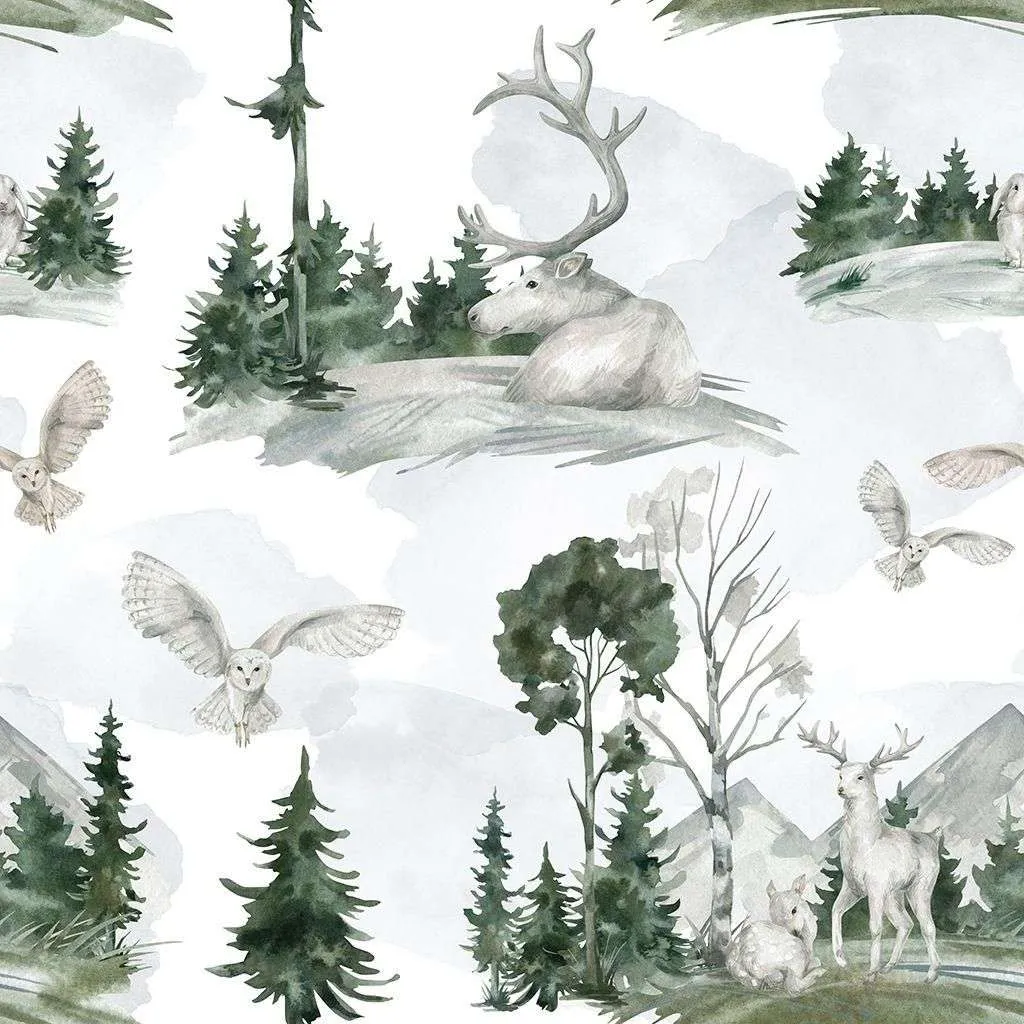 Фотообои в интерьере лесной фон с елочками  12-1497 фото