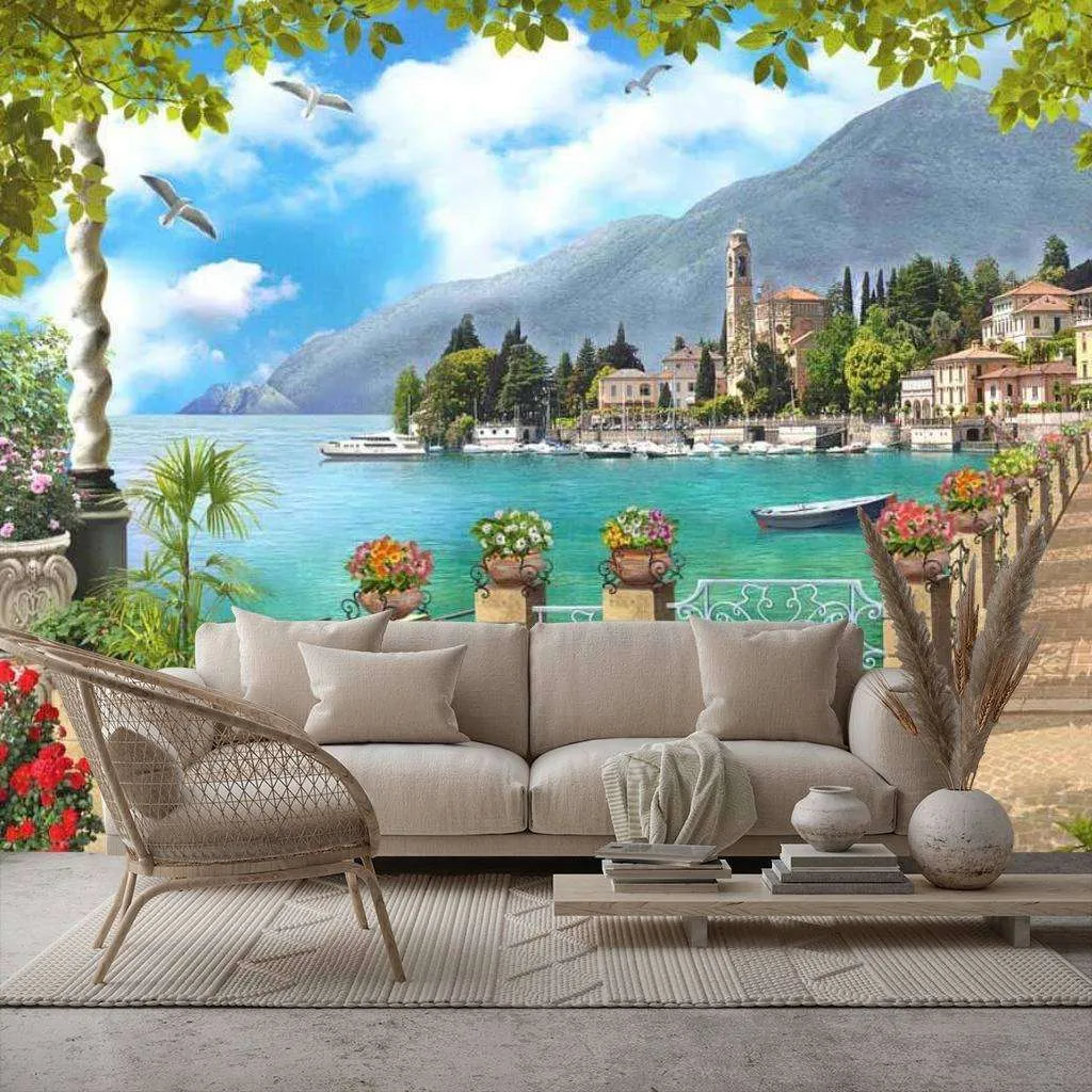 Фотообои в интерьере набережная в италии  17-0083 фото