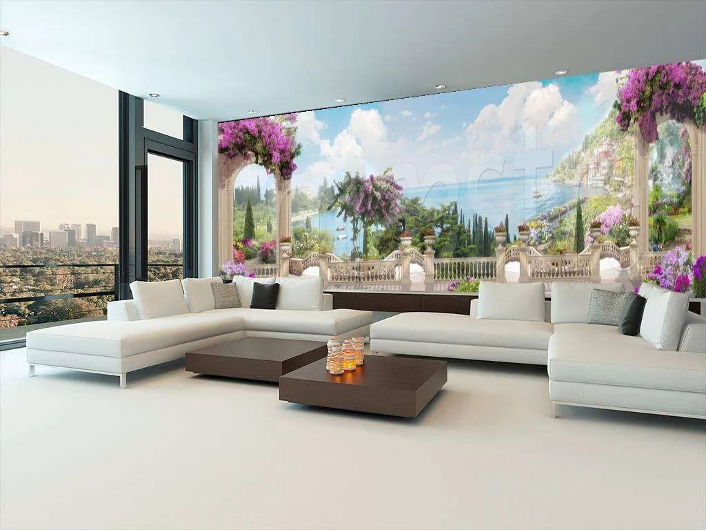 Фотообои Панорама на море м арками  7-602