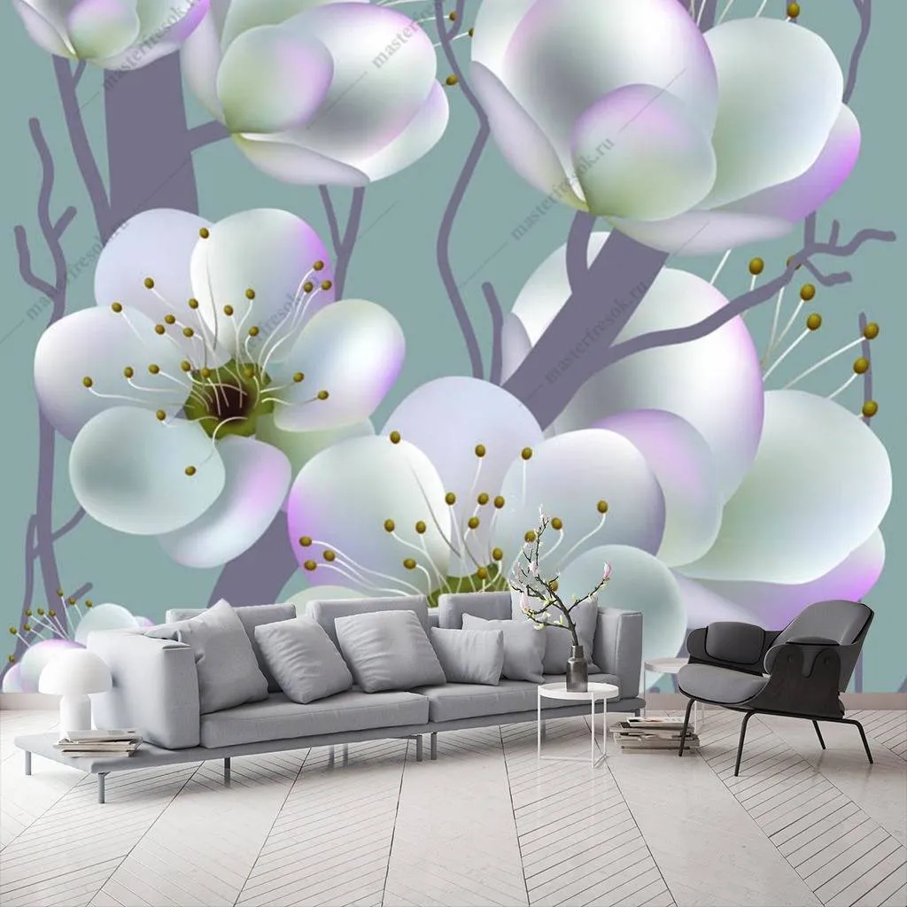 Фотообои 3д цветущая вишня  10-805