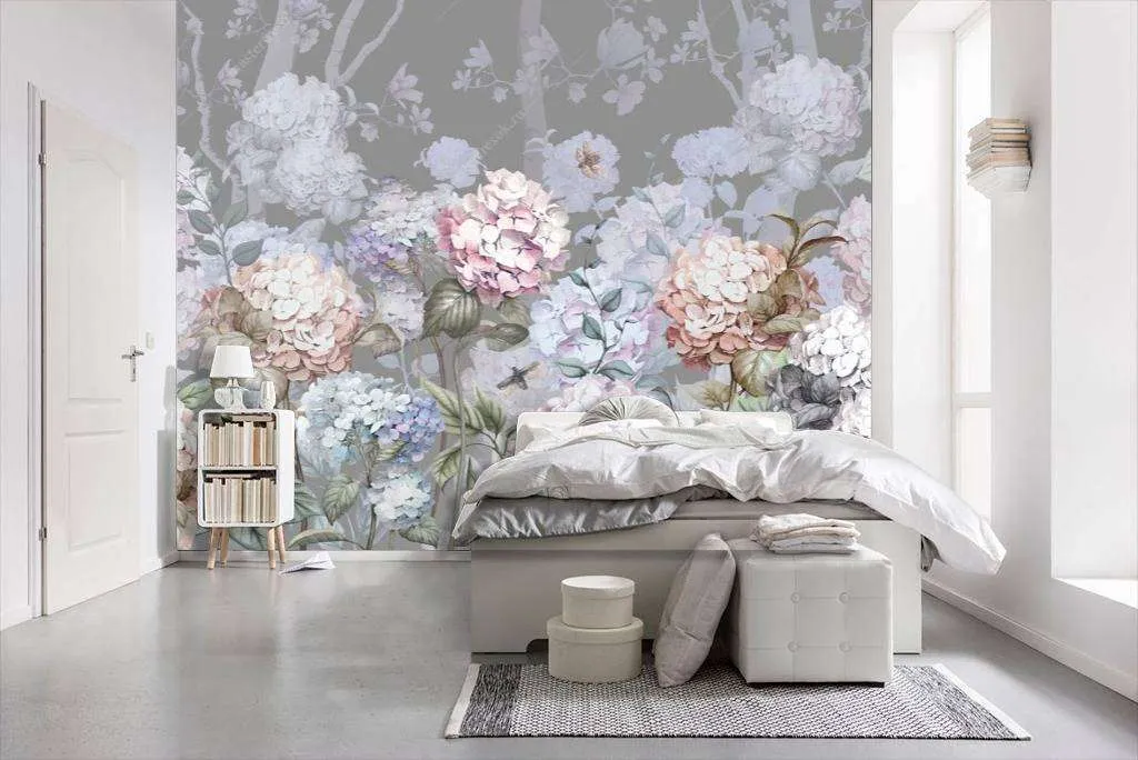 Фотообои Гортензии на темном фоне  13-108