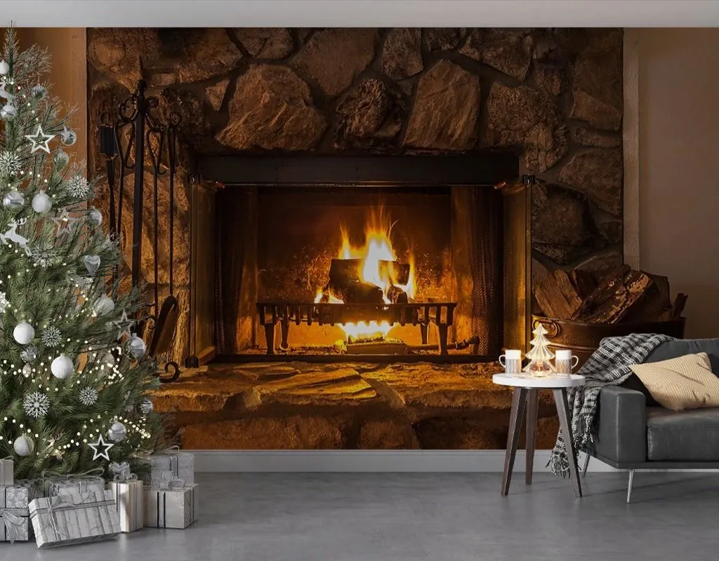 Фотообои в интерьере камин  9-2010 фото