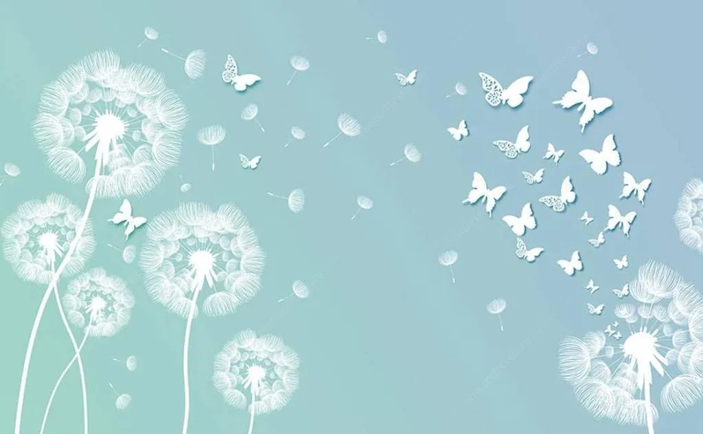 Фотообои в интерьере белый одуванчик  15-749 фото