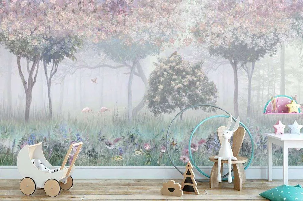 Фотообои в интерьере волшебный лес и его обитатели  13-022 фото