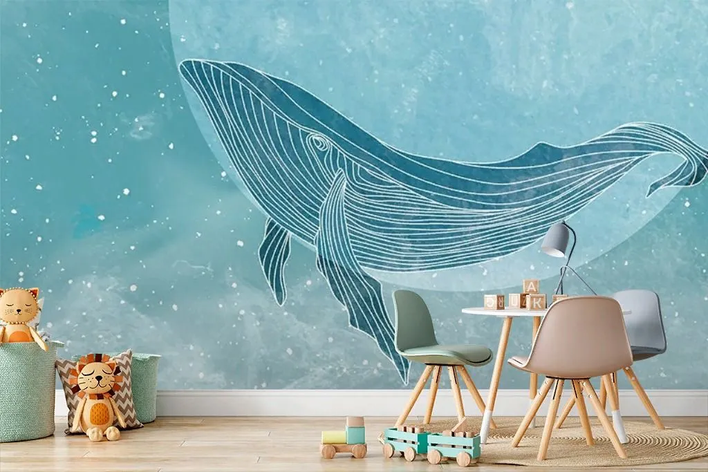 Фотообои в интерьере кит в море  12-1660 фото