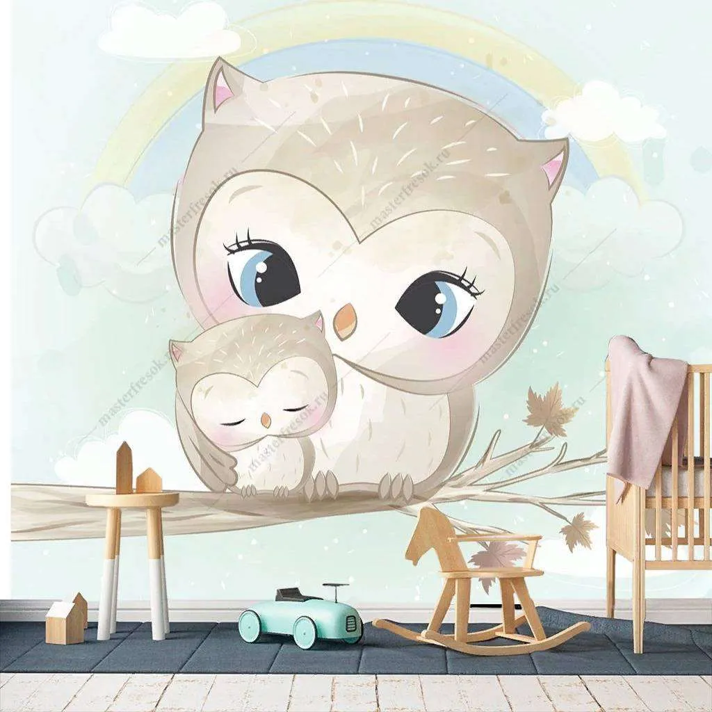 Фотообои в интерьере совята  12-1166 фото