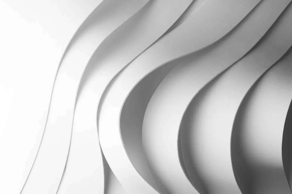 Фотообои в интерьере 3д белые волны с тенью  10-778 фото