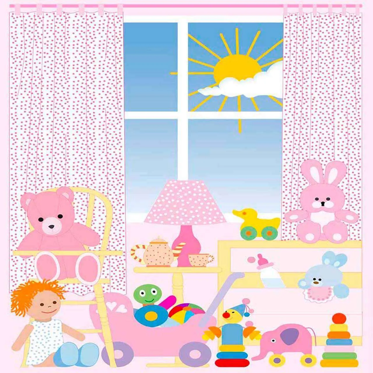 Фотообои в интерьере детские игрушки  6-018 фото