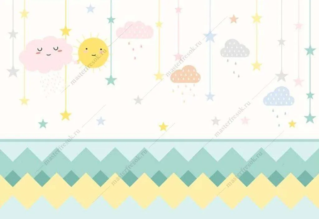 Фотообои в интерьере детский фон  15-885 фото