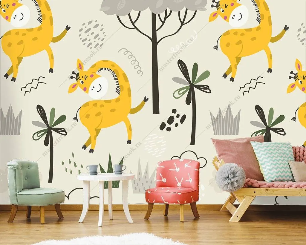 Фотообои Жирафы в лесу  12-747