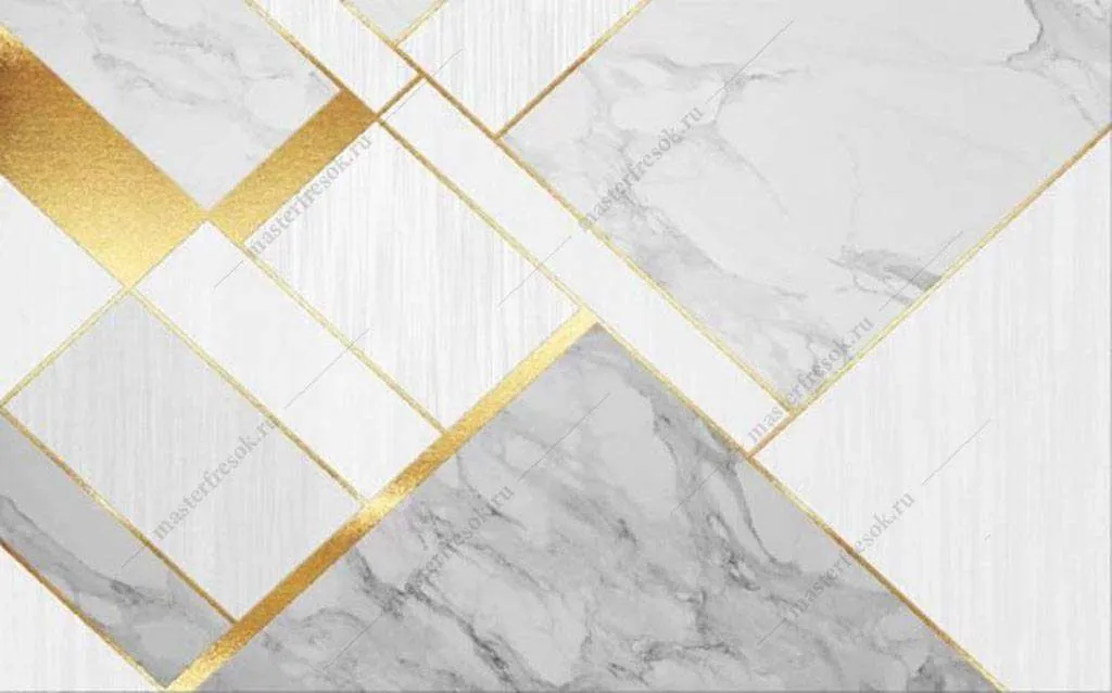 Фотообои в интерьере мраморная геометрия  16-129 фото