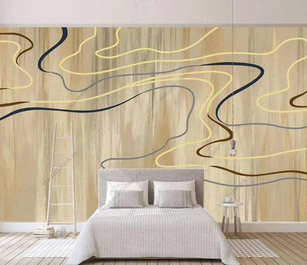 Фотообои в интерьере кривые линии  16-147 фото
