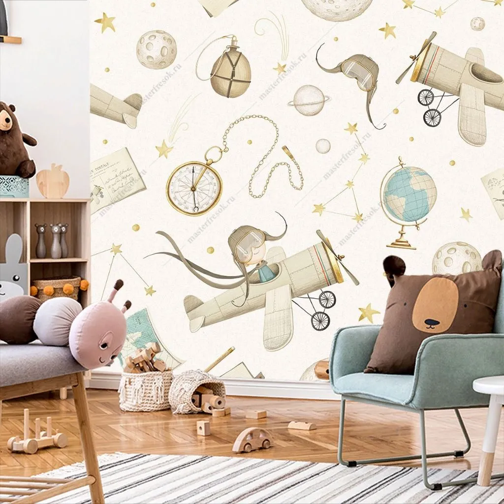 Фотообои Маленький принц в небе  12-1488