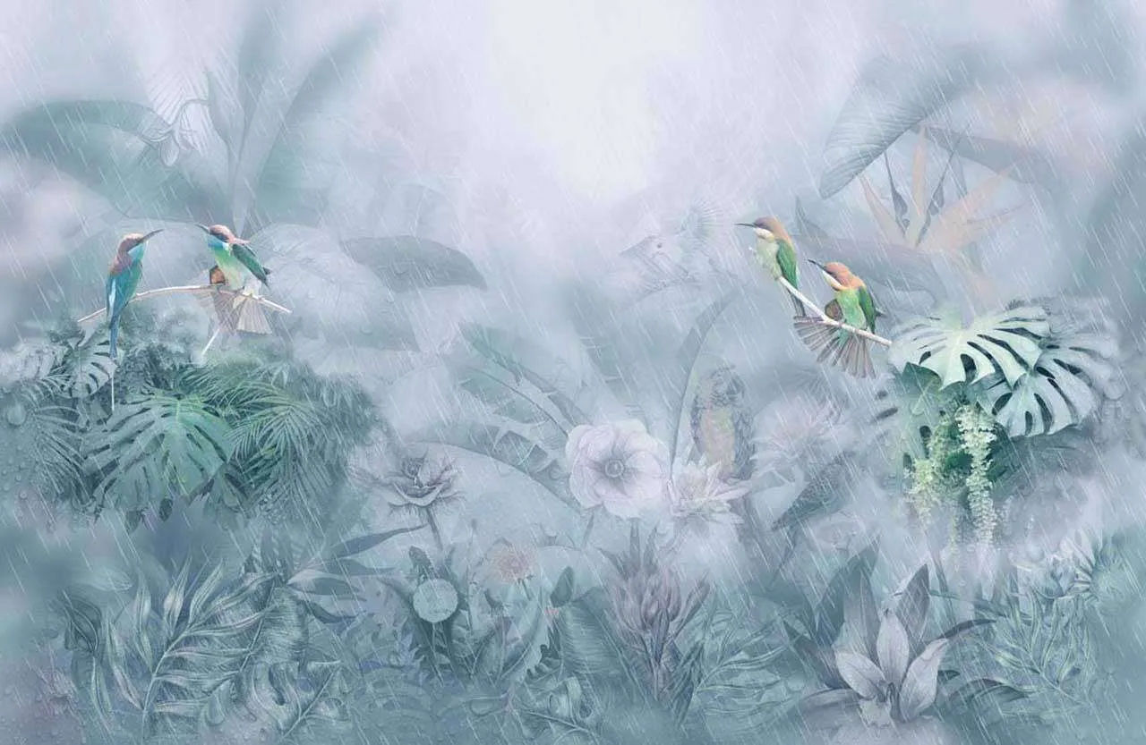 Фотообои в интерьере лес в тропиках 2  7-912 фото