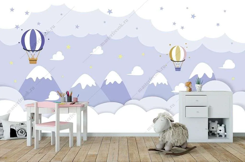 Фотообои в интерьере зимние вершины  14-352 фото