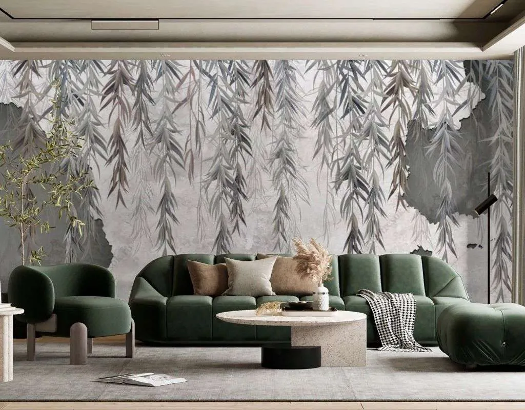 Фотообои в интерьере ветви ивушки  9-1478 фото