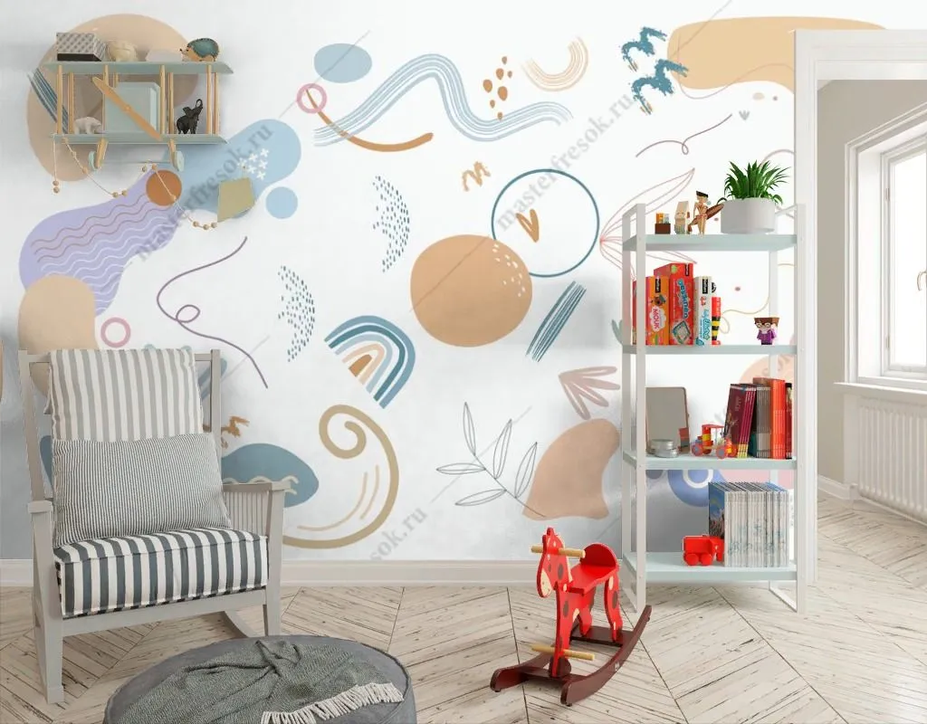 Фотообои в интерьере цветной абстрактный фон  13-548 фото