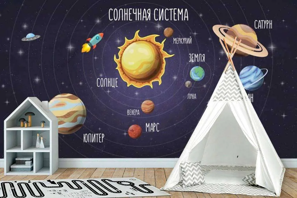 Фотообои в интерьере космическая карта  12-1211 фото