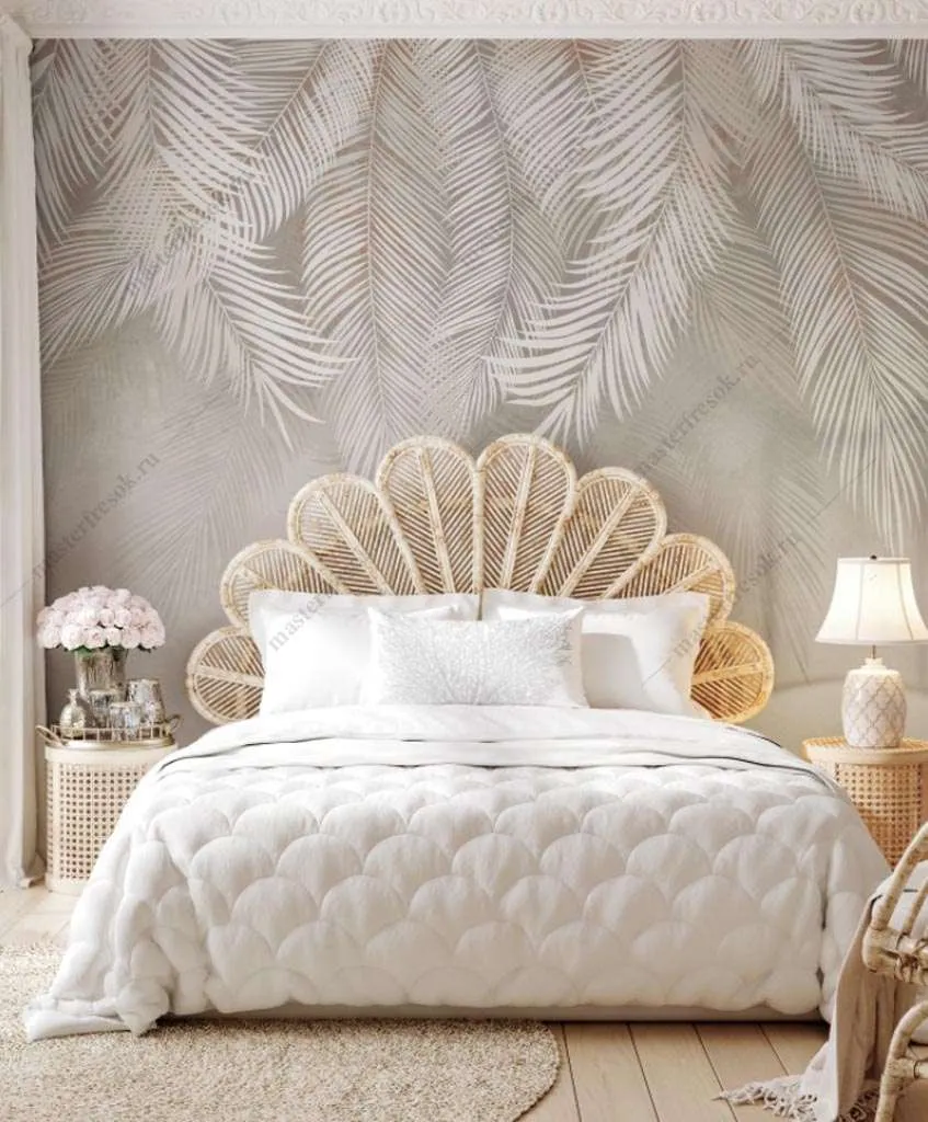 Фотообои в интерьере листья сверху  14-278 фото