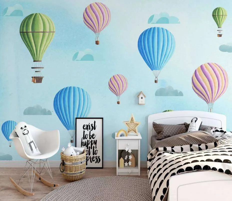 Фотообои в интерьере разноцветные воздушные шары  15-312 фото