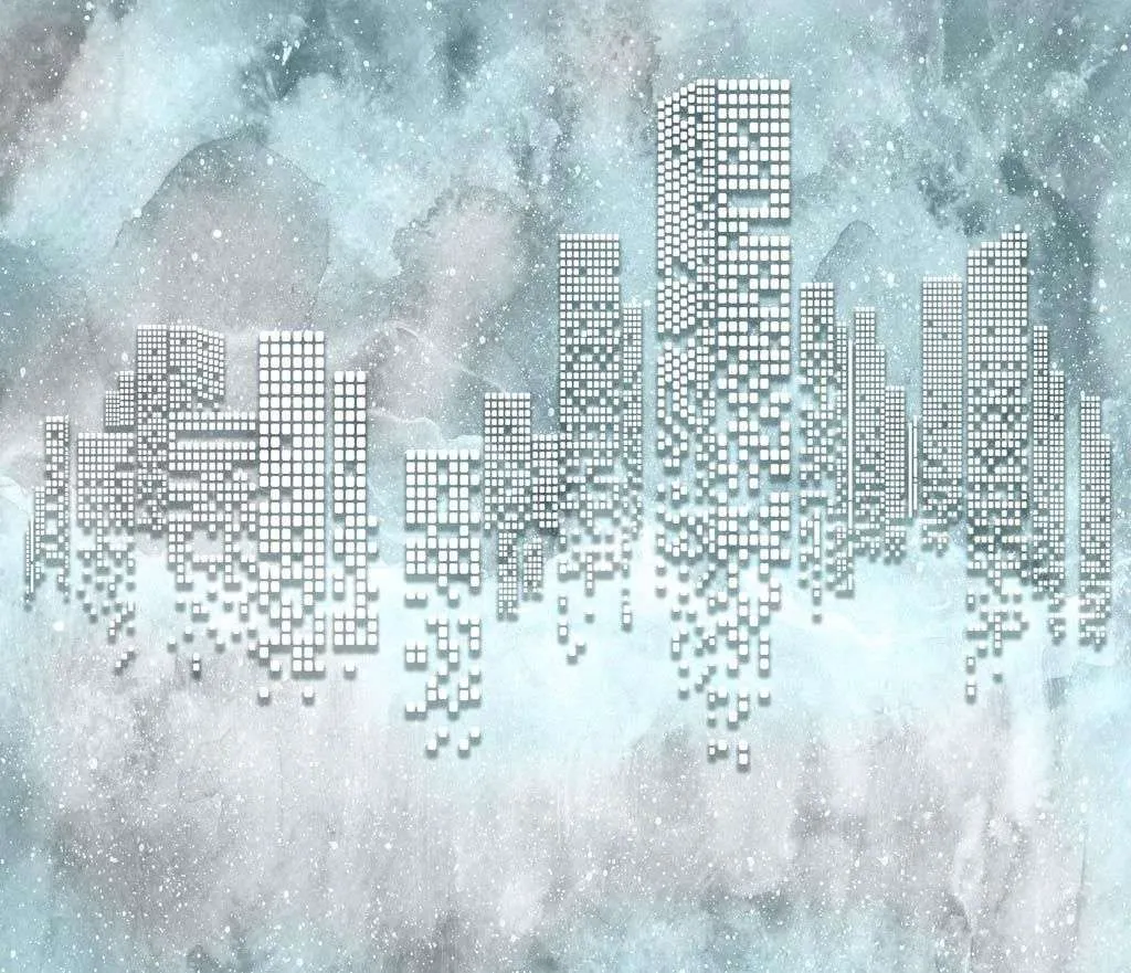 Фотообои в интерьере абстрактные высотки  9-1204 фото