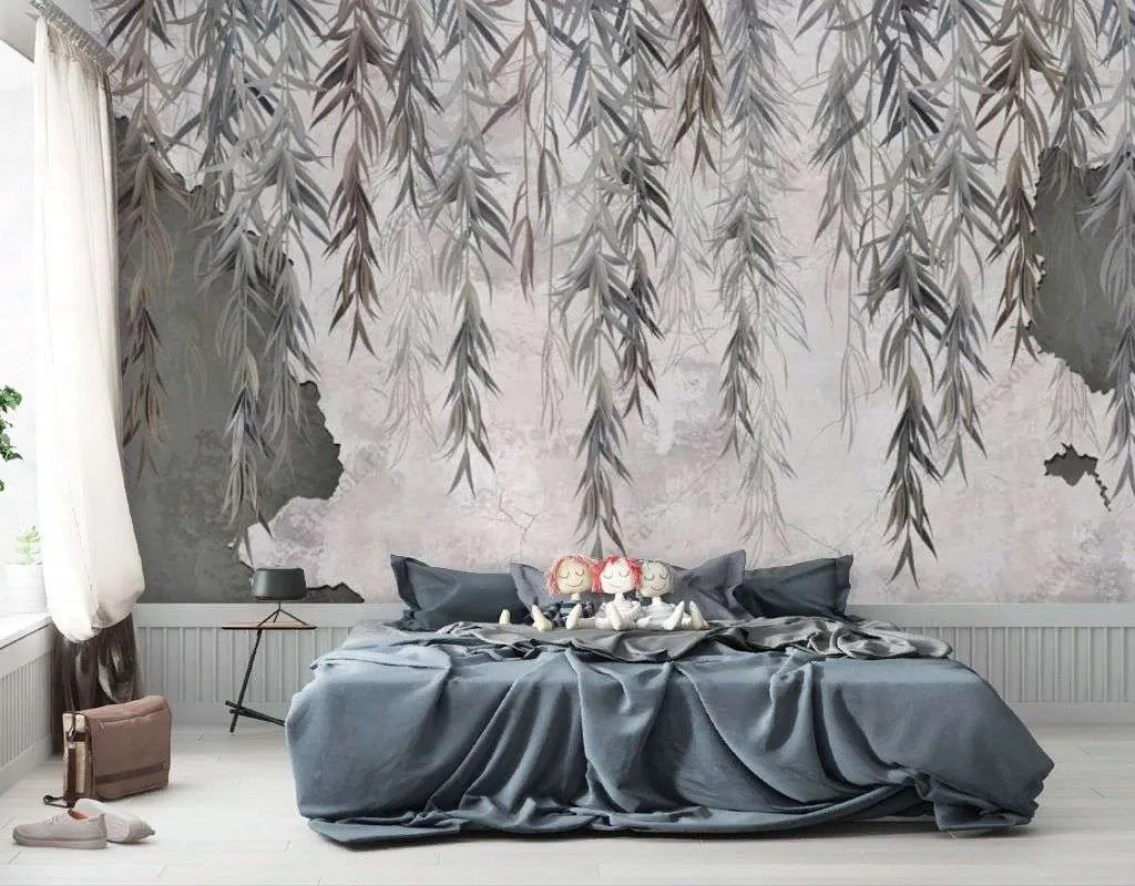 Фотообои в интерьере ветви ивушки  9-1478 фото