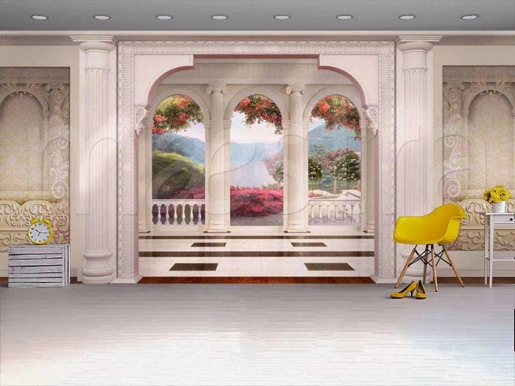 Фотообои в интерьере классическая терраса в горах  6-076 фото