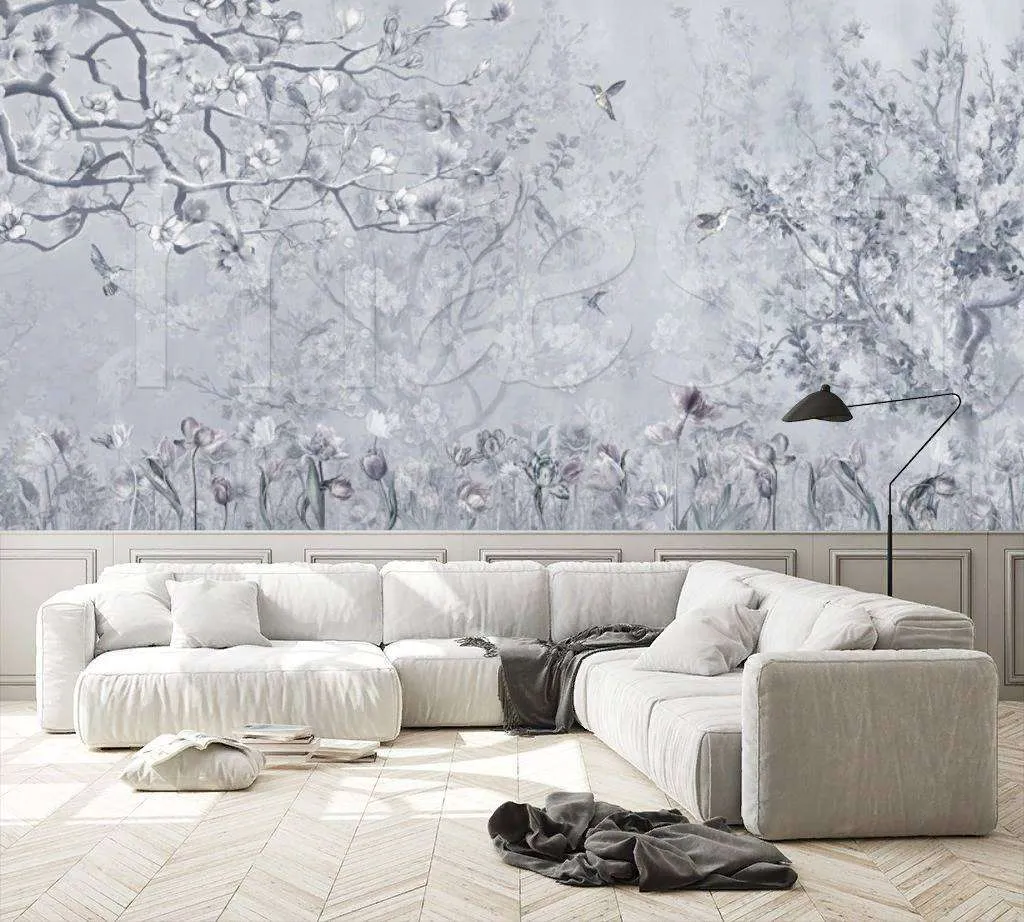 Фотообои в интерьере райский луг  7-996 фото