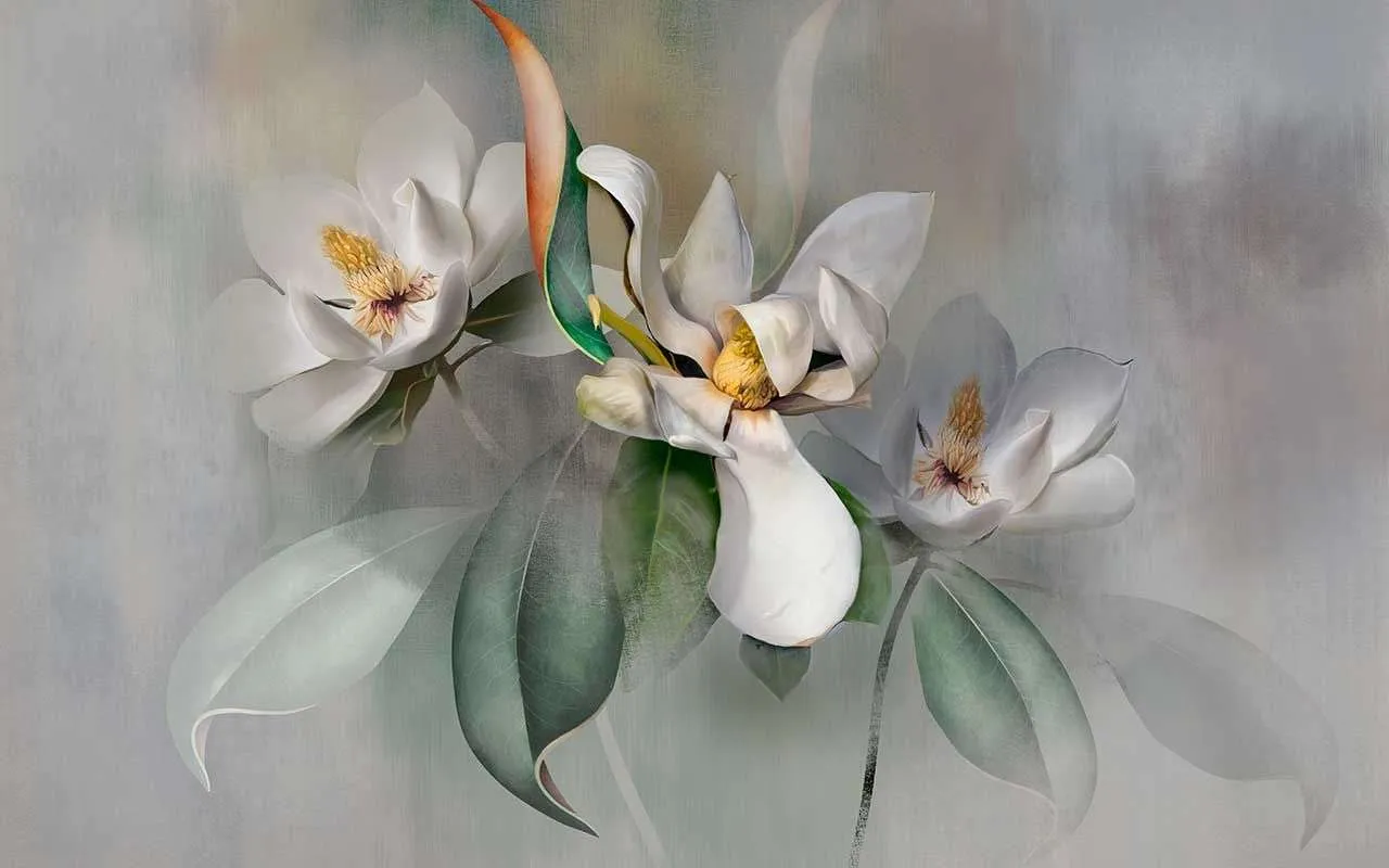 Фотообои в интерьере фоновые ирисы  13-414 фото