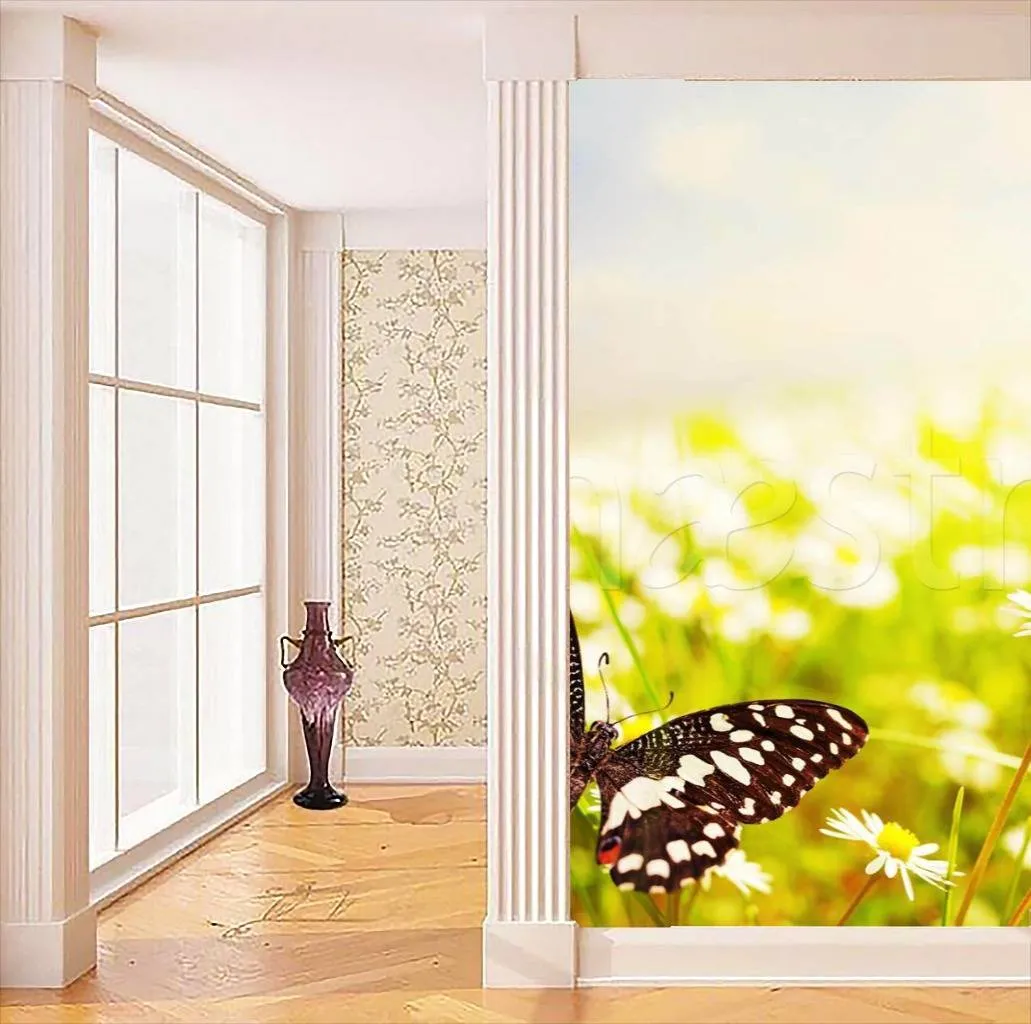 Фотообои Бабочка в желтом поле  2-129