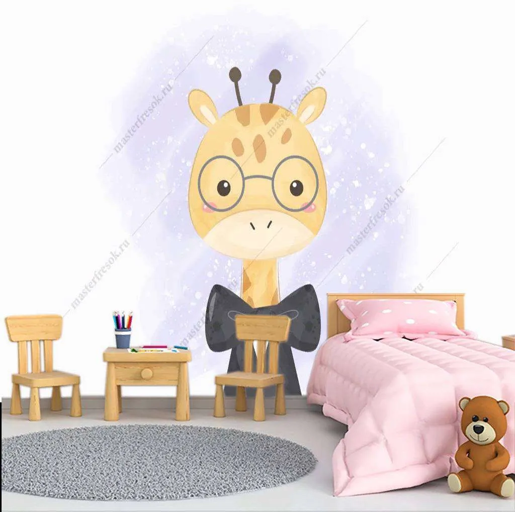 Фотообои в интерьере жирафик  12-889 фото