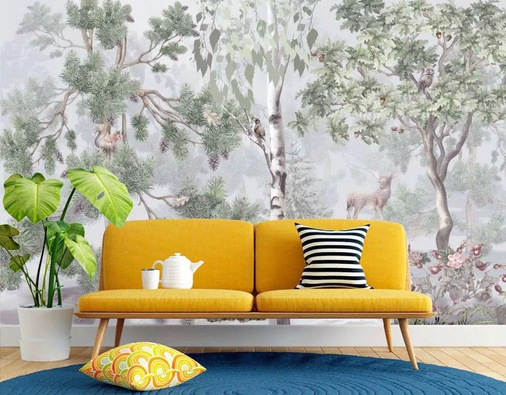Фотообои в интерьере в детскую роща  13-714 фото