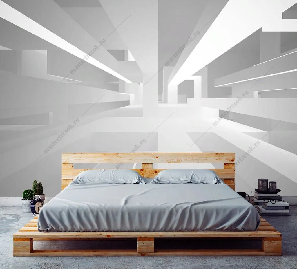 Фотообои в интерьере расщиряющая геометрия  10-989 фото