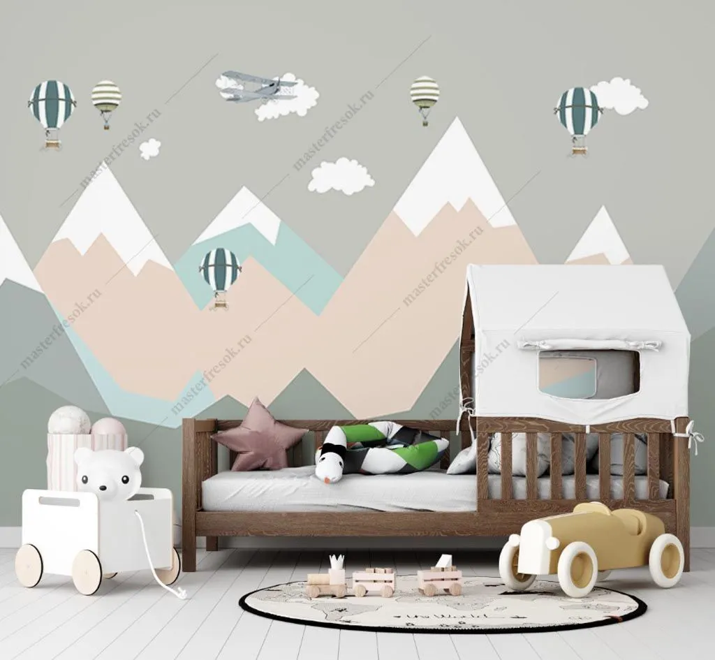 Фотообои Розовые скандинавские горы  14-382