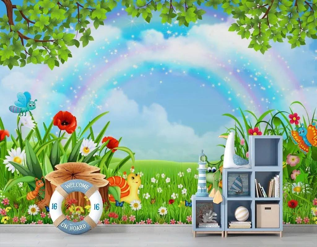 Фотообои Радуга на полянке  19-0014