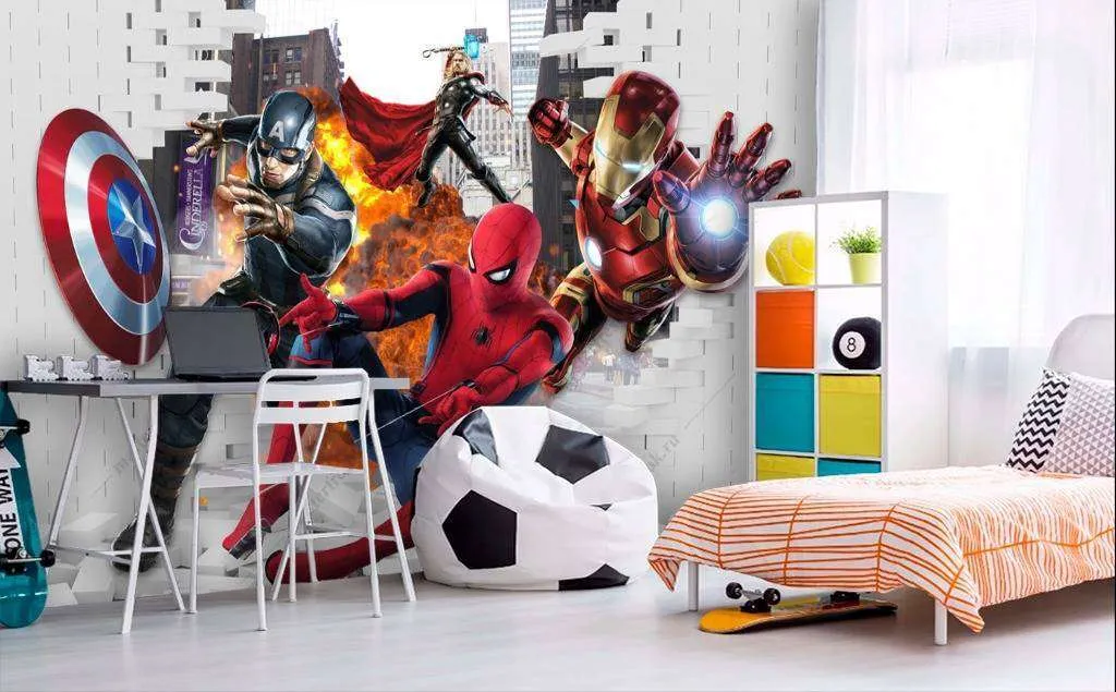 Фотообои в интерьере человек паук супергерои  12-906 фото