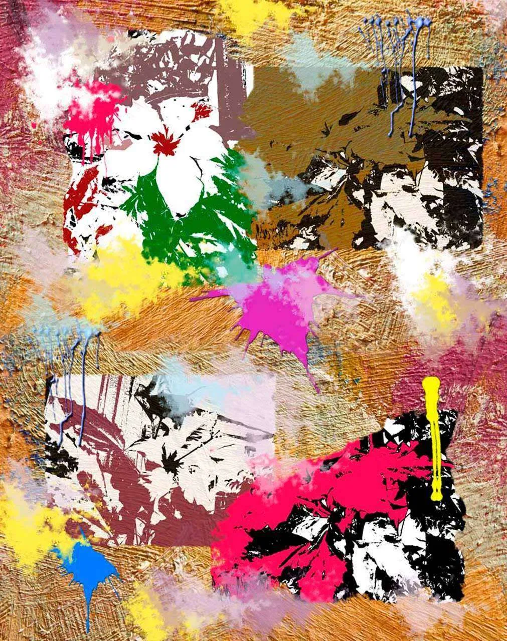 Фотообои в интерьере цветочная акварель  5-139 фото