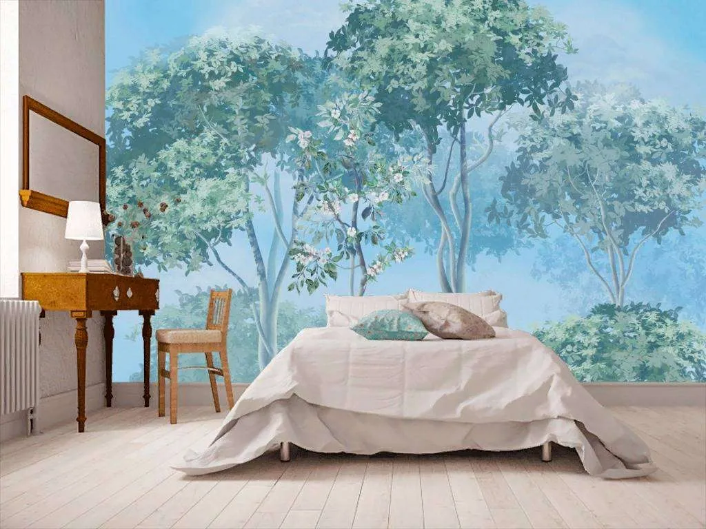 Фотообои в интерьере лес изумрудный  13-238 фото