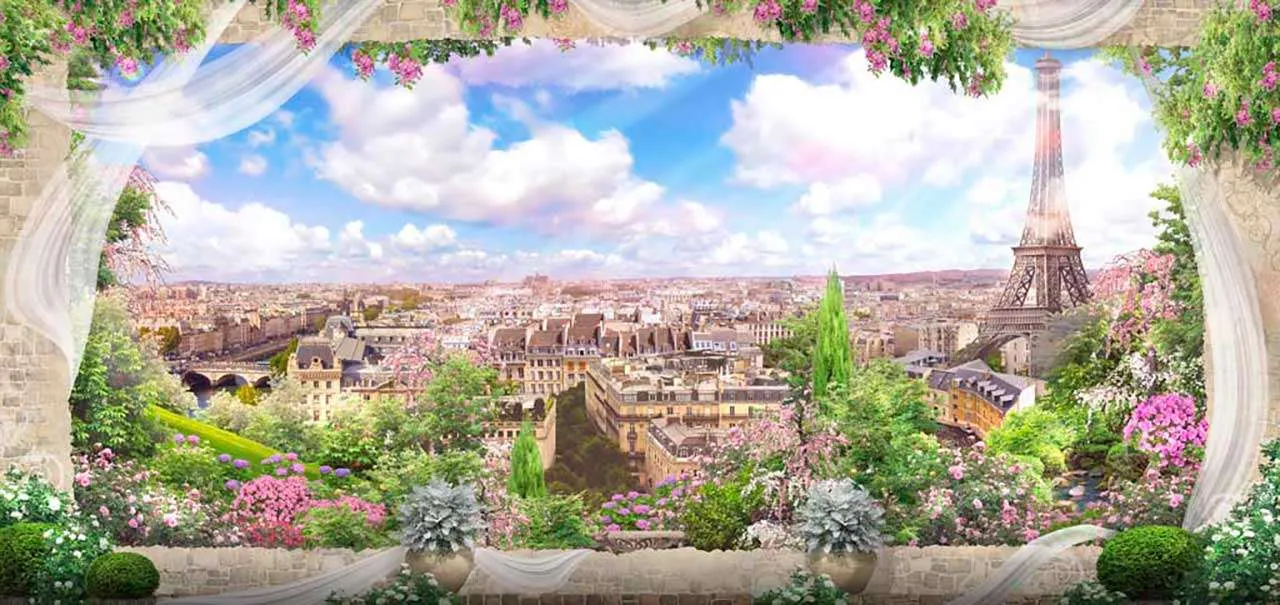 Фотообои в интерьере париж художественный  9-747 фото