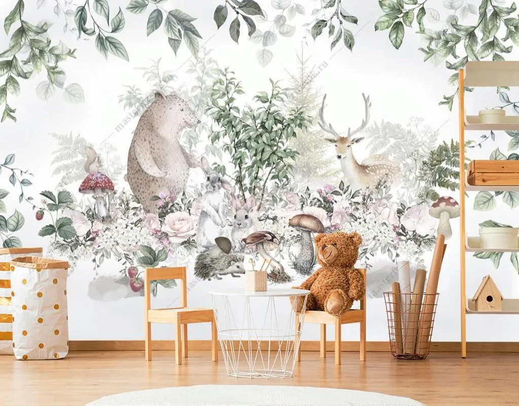 Фотообои в интерьере животные лесные  13-583 фото