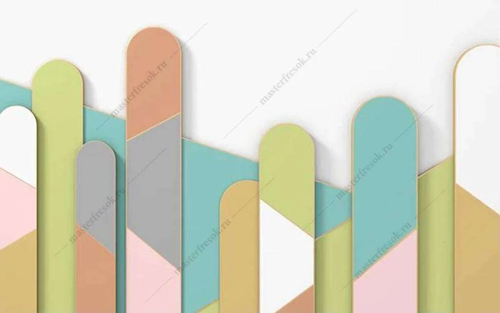 Фотообои в интерьере разноцветный забор  16-099 фото