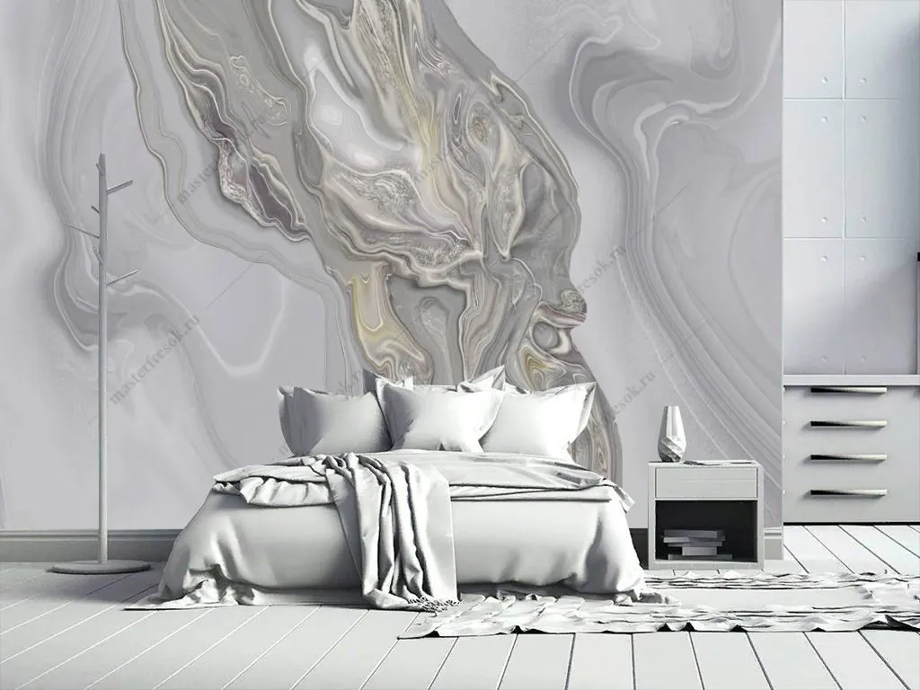 Фотообои Флюид Арт серый хит  13-609