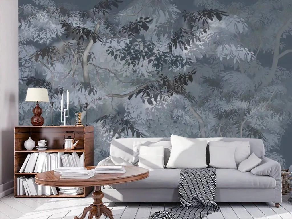 Фотообои в интерьере зимний пейзаж  13-283 фото