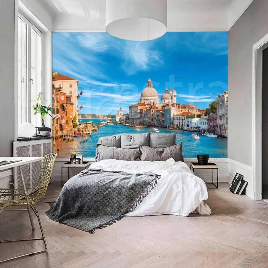 Фотообои в интерьере каналы венеции  4-236 фото