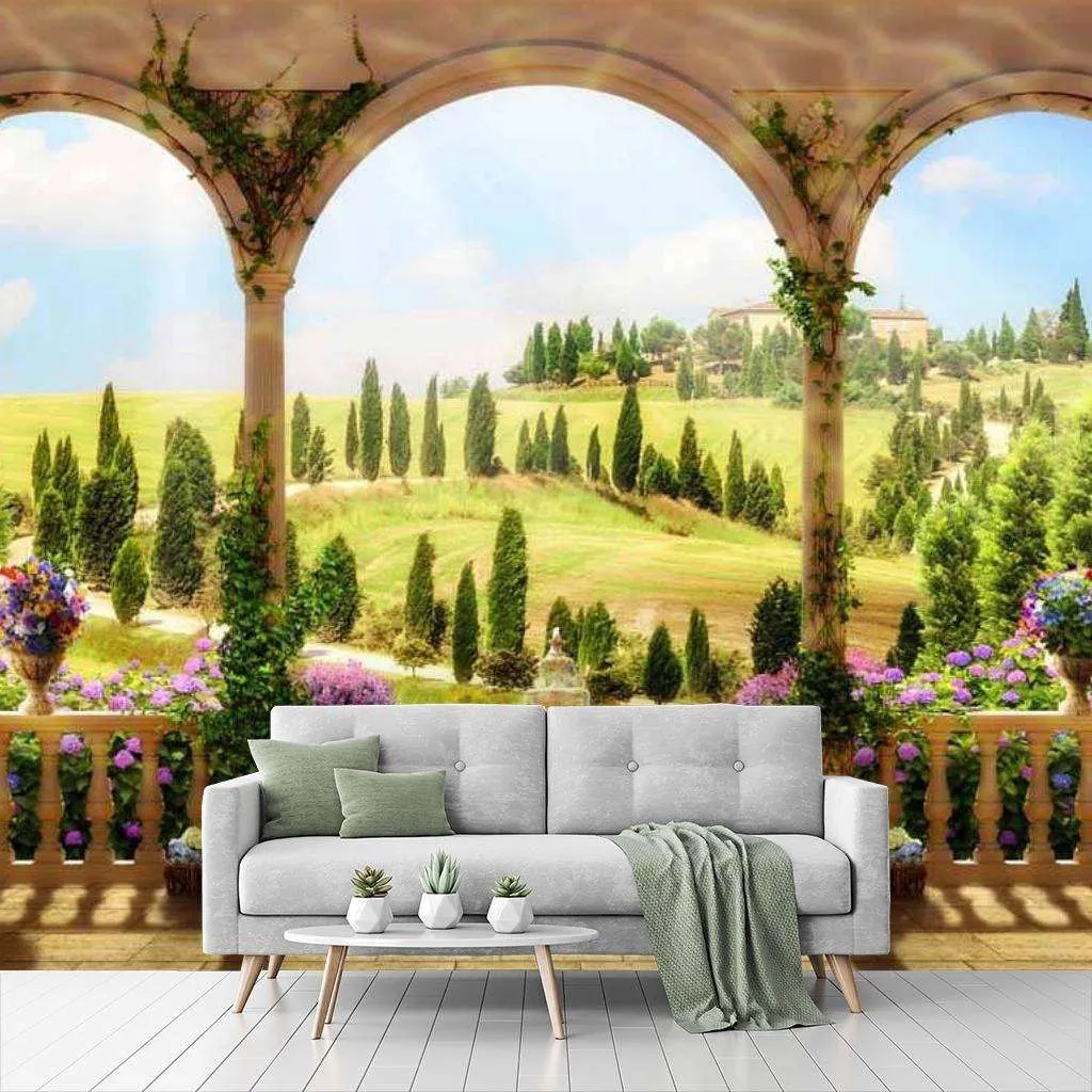Фотообои в интерьере арка в райский сад  17-0106 фото