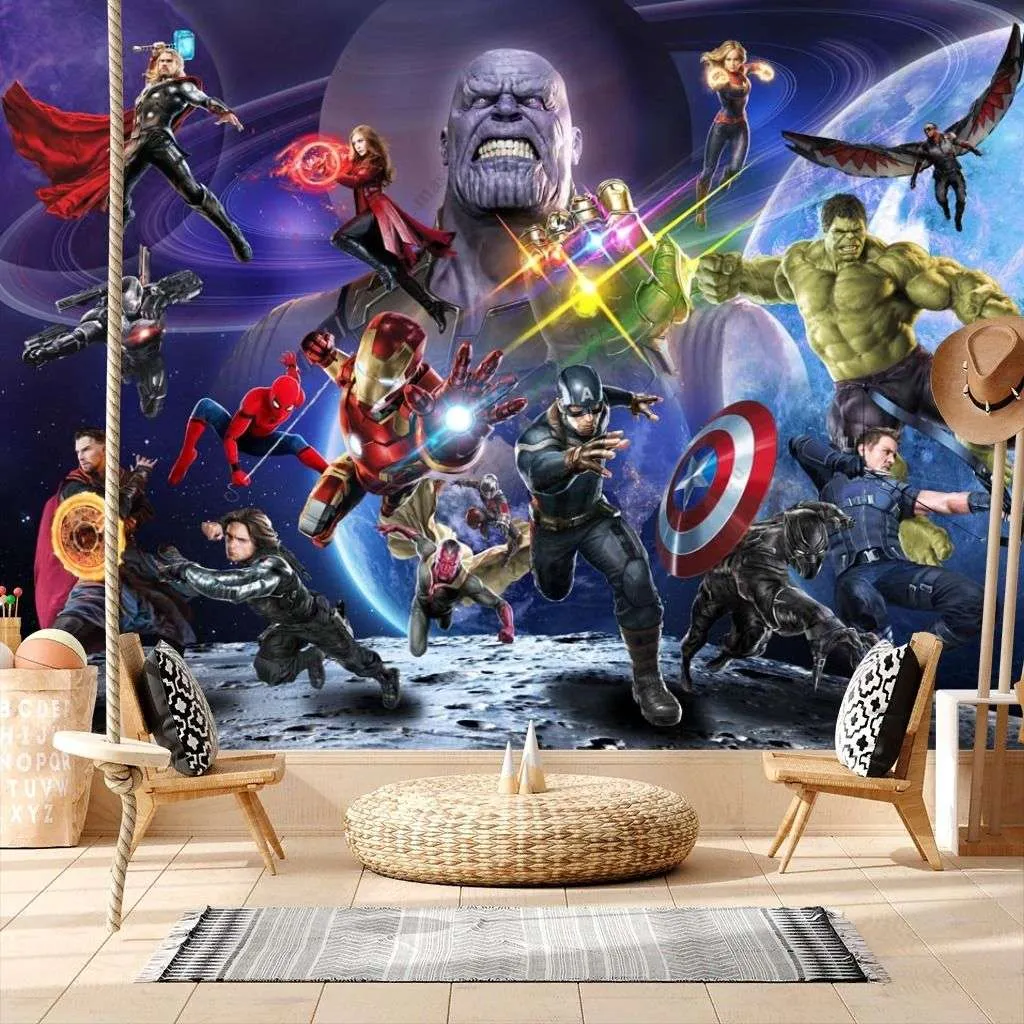 Фотообои в интерьере герои мстителей  14-238 фото