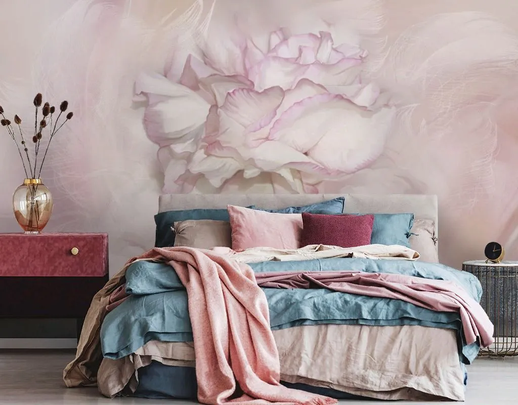 Фотообои в интерьере пион розовый 3д  13-733 фото