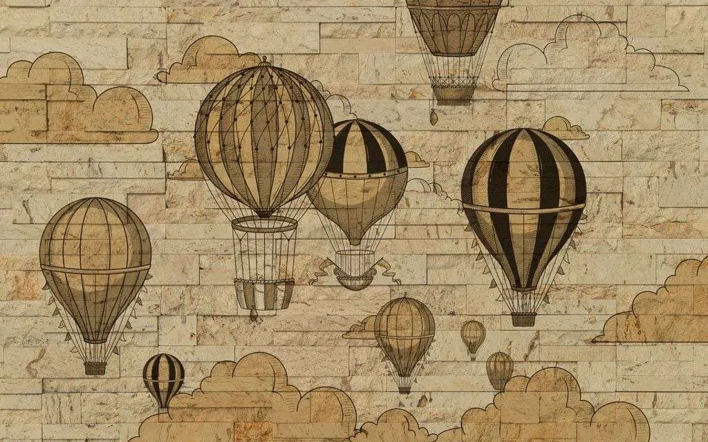 Фотообои в интерьере воздушные шары старинные  12-800 фото